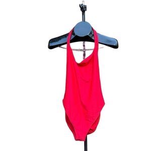 Ann Klein Red Sexy Vintage  Twist Back Swimsuit Size 10